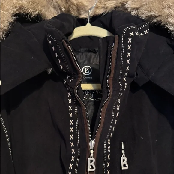 Bogner Black Ski Jacket with White Accents